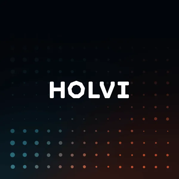IDnow. Holvi case study logo with dark blue background