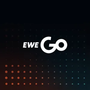 IDnow and Ewe Go logo with dark blue background