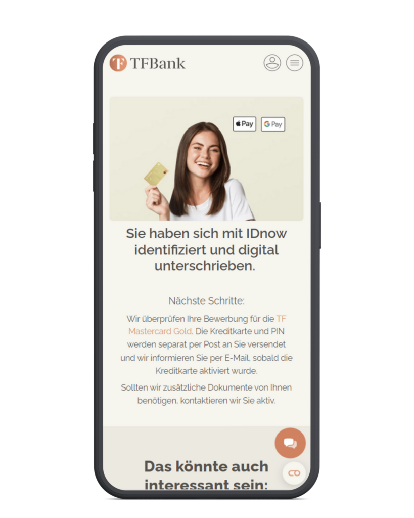 TF Bank becomes #1 credit card provider with fastest account opening in Germany with IDnow’s AutoIdent QES 12